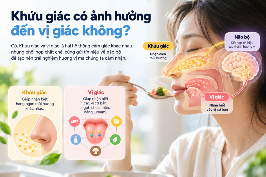 Khứu giác ảnh hưởng vị giác như thế nào?