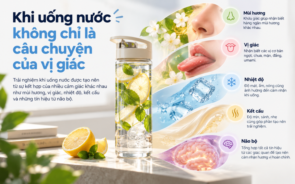 Uống nước không chỉ là câu chuyện của vị giác
