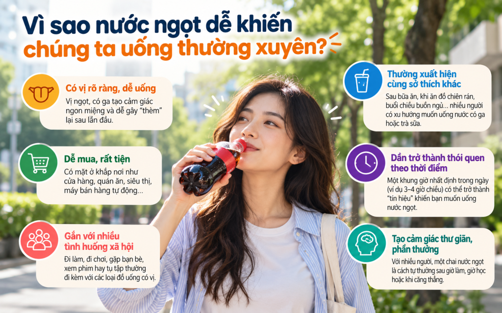 uống nước ngọt ảnh hưởng sức khoẻ